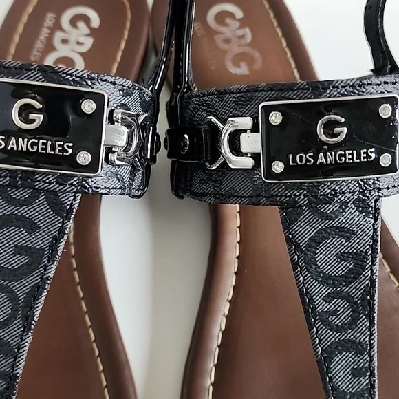 GBG LOS ANGELES Stylish Black/Gray  and Brown Women's Sandals - Picture 5 of 9